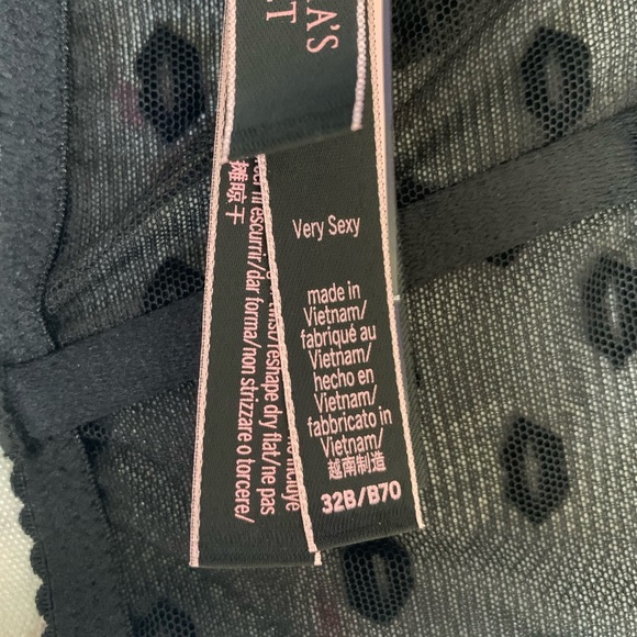 Victoria’s Secret Very Sexy Sheer Black Dainty Lace Corset Bra 32B💋💗🖤 - Picture 15 of 15